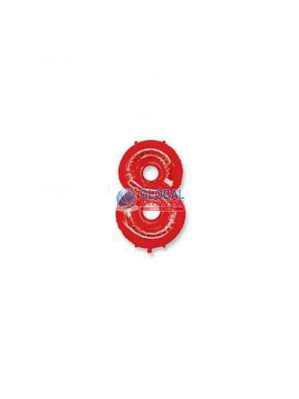 MYLAR NUMERO MEDIO ROSSO 8 35cm