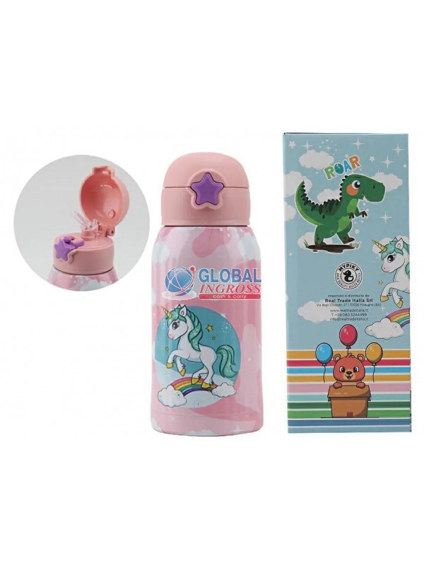 BORRACCIA TERMICA C/CANNUCCIA UNICORNO 500ml
