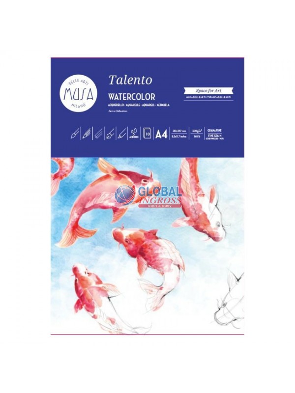 BLOCCO ACQUERELLO A4 10ff 300gr