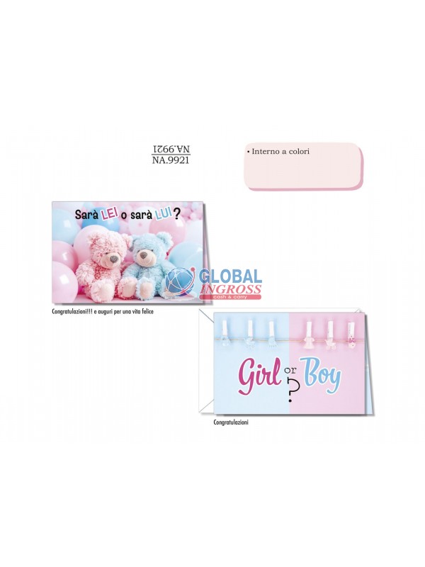 BIGLIETTO NASCITA GENDER REVEAL