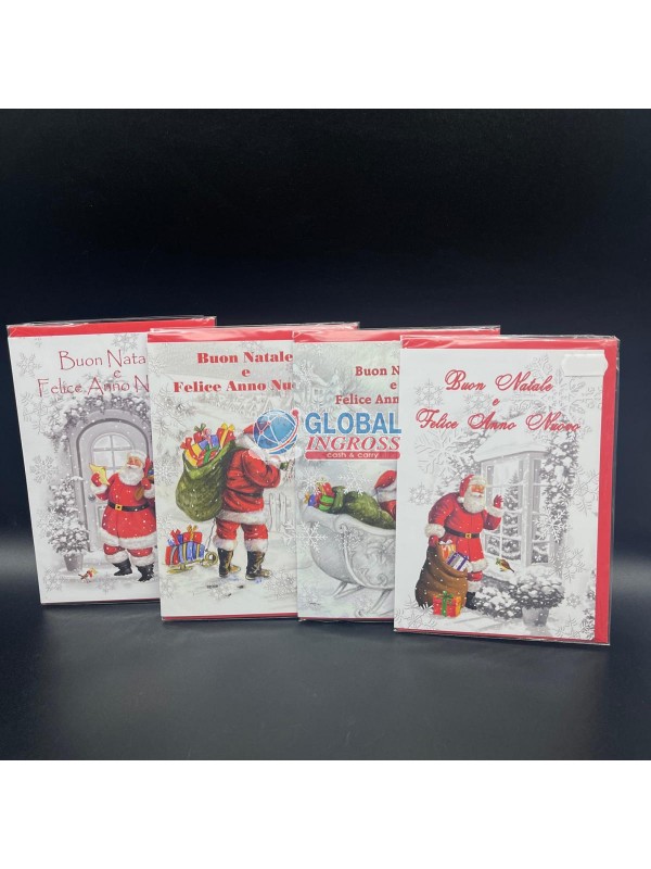 BIGLIETTO NATALE WHITE C/BABBO