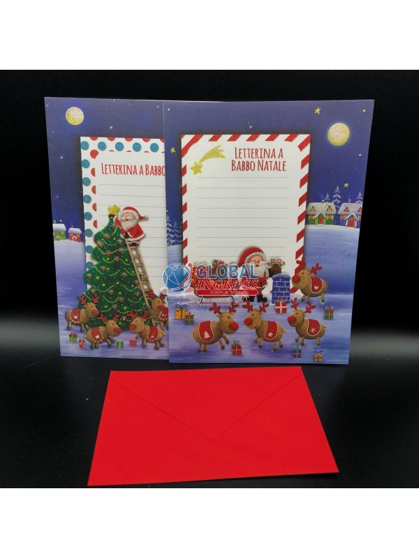 LETTERINA NATALE BLU C/BABBO NATALE