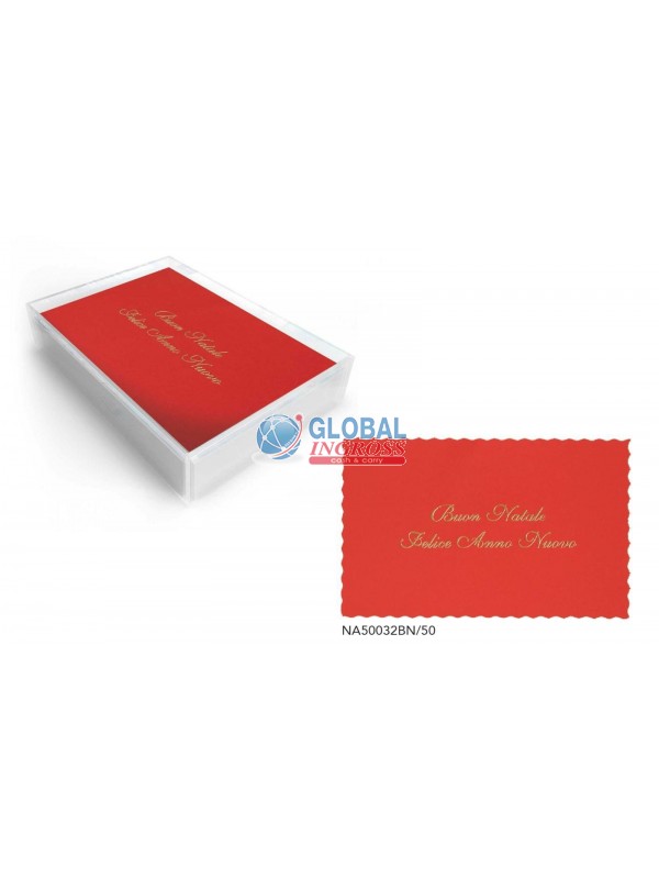 BIGLIETTO NATALE ROSSO T/ORO