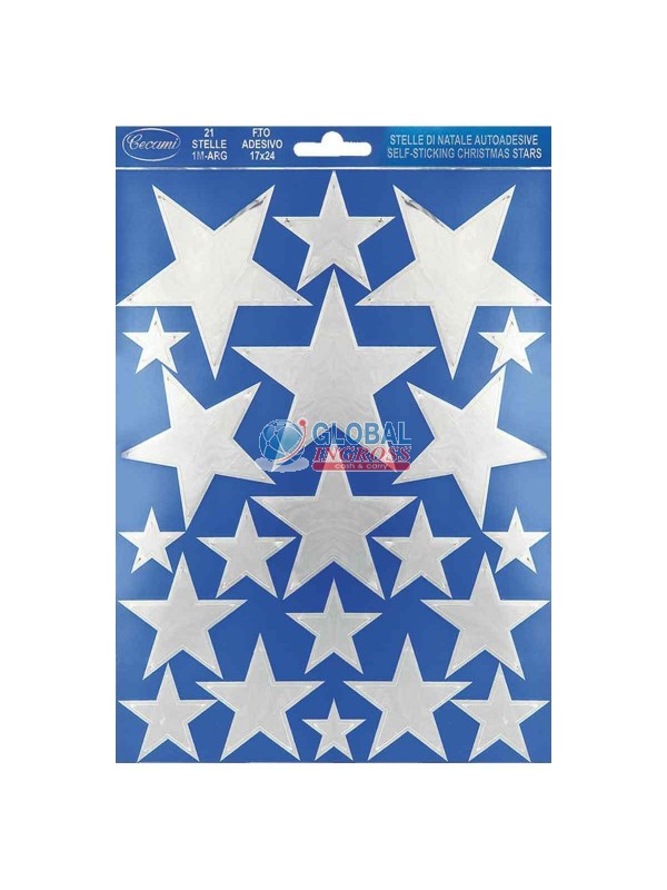 BLISTER STELLE GRANDI ARGENTO ADESIVE