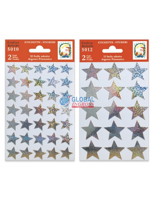 BLISTER STELLE PRISMATIC ARGENTO ADESIVE