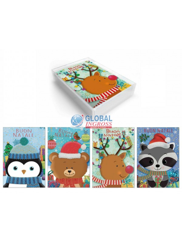 BIGLIETTO NATALE P/S ANIMALETTI