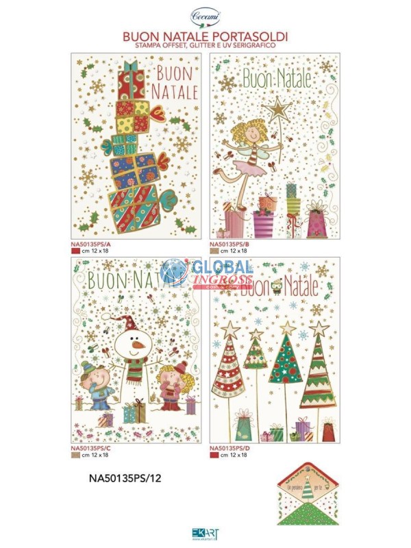 BIGLIETTO NATALE PORTASOLDI FUNNY