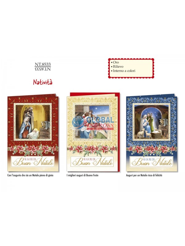 BIGLIETTO NATALE SACRO NATIVITA'