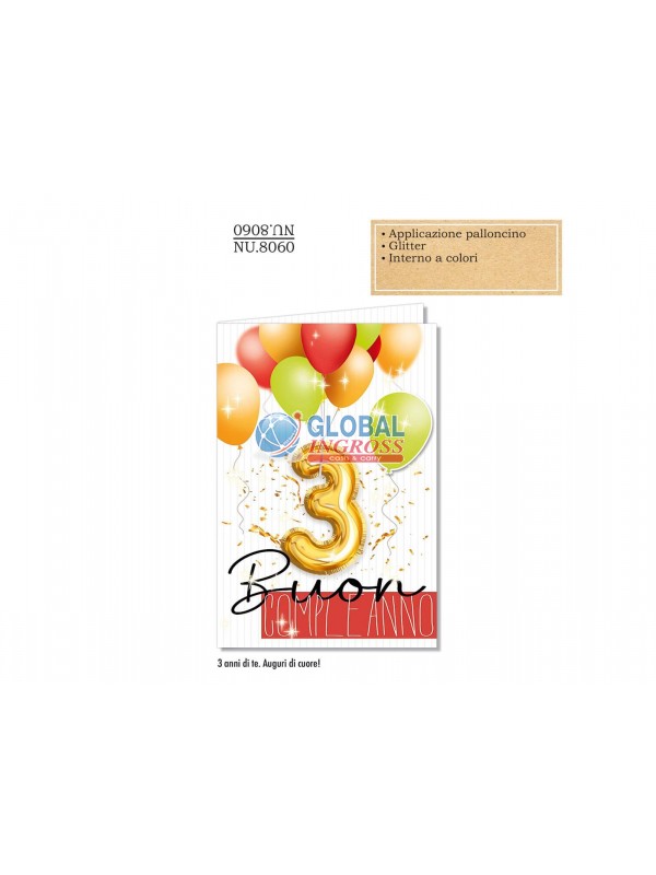 BIGLIETTO 3 ANNI PALLONCINO