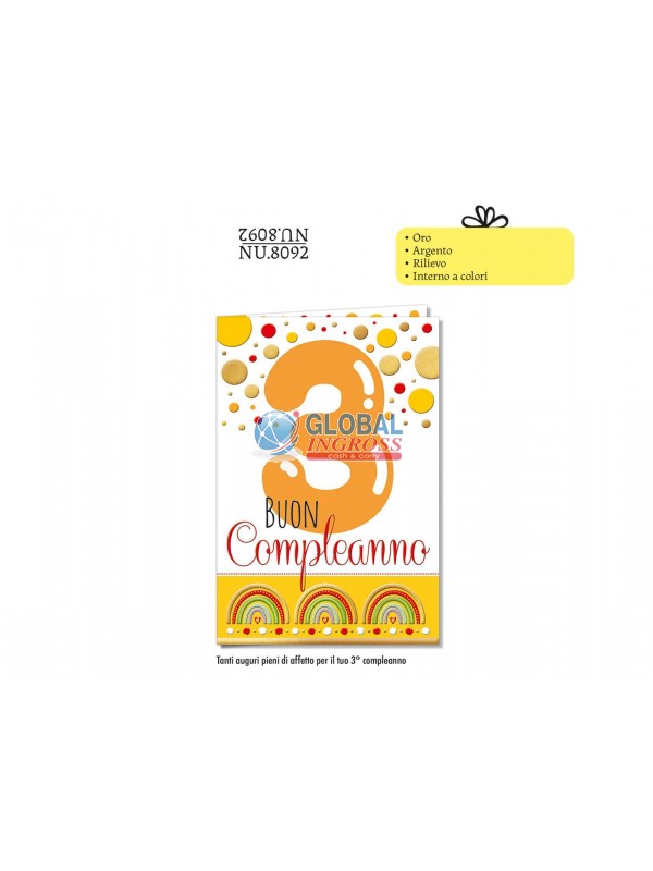 BIGLIETTO 3 ANNI COMPLEANNO