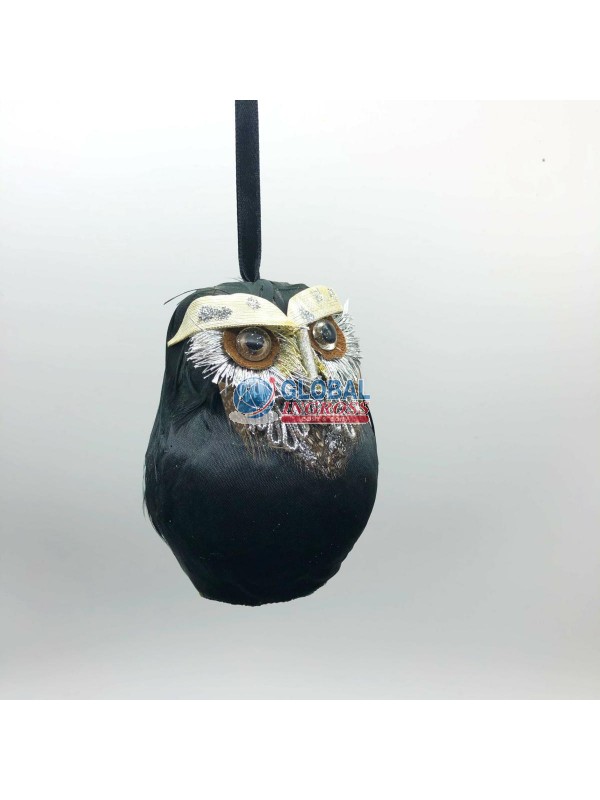 GUFO DECORATIVO NERO 10CM