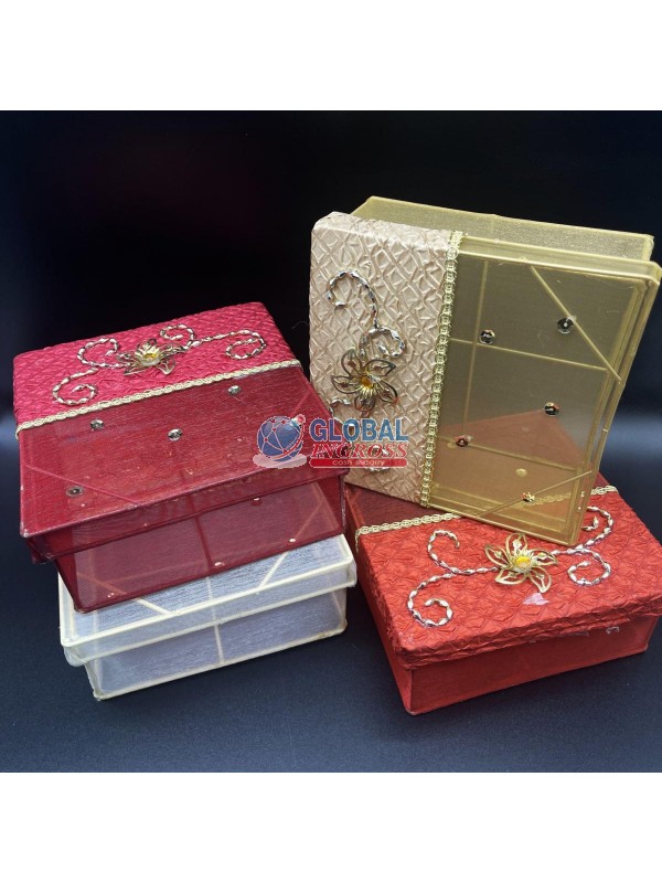 SCATOLA ORGANZA/RASO QUADRATA GRANDE 17x17x8