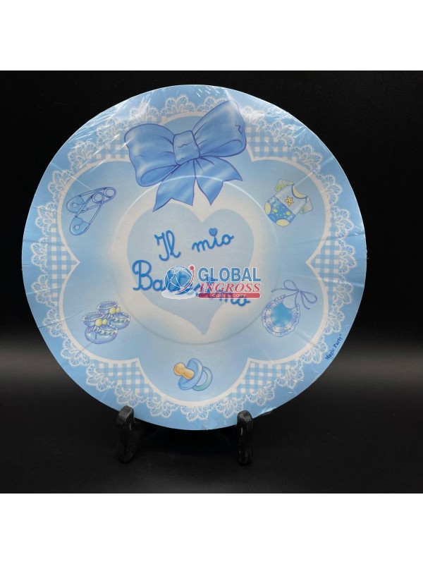 PIATTO BATTESIMO CELESTE 10pz