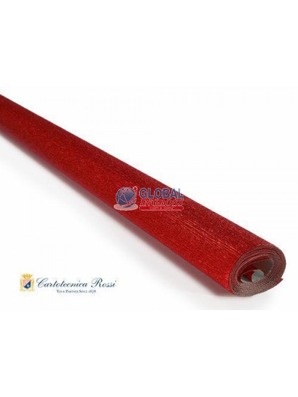 CARTA CRESPA METALLIZZATA 60gr ROSSA 50x150