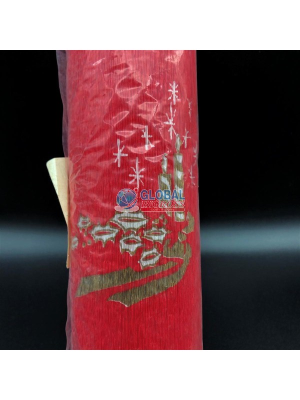 CARTA CRESPA DECORATA 180gr CANDELE NATALE