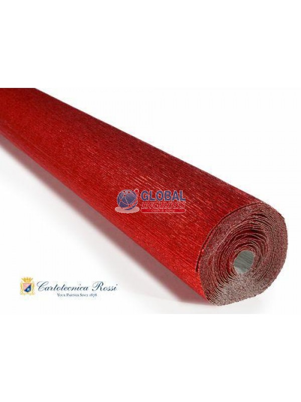 CARTA CRESPA METALLIZZATA 180gr ROSSA 50x250