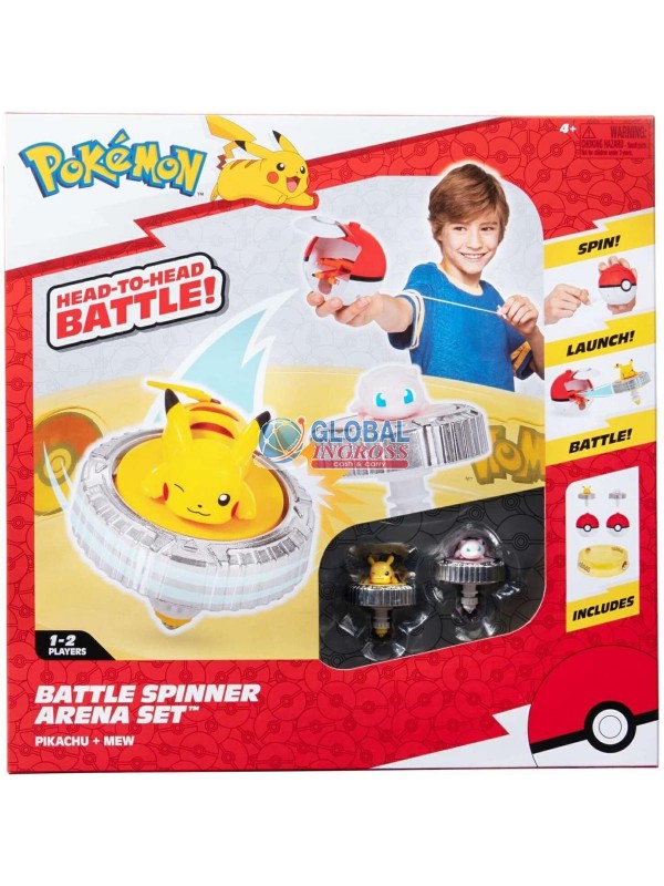 POKEMON ARENA CON TROTTOLA E 2 PERSONAGGI