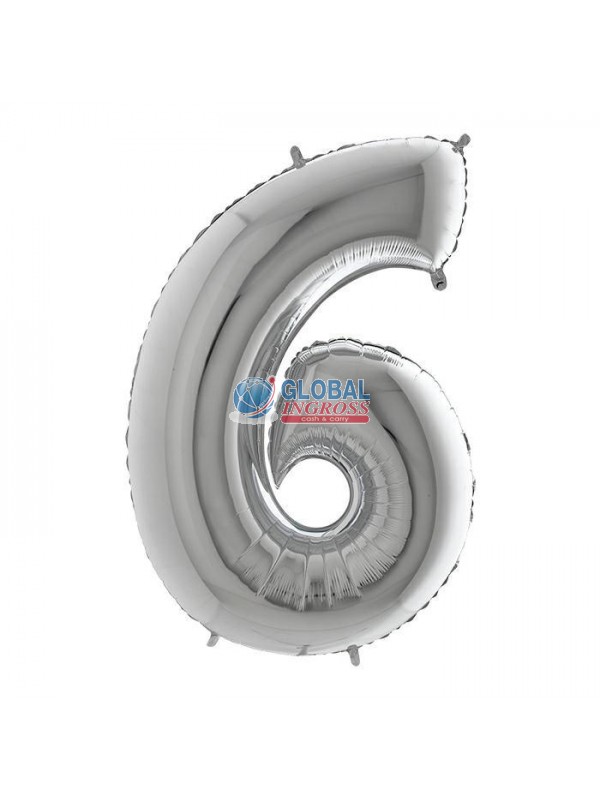 MYLAR NUMERO ARGENTO 6
