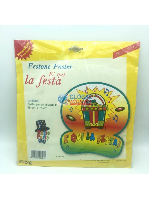 POSTER E' QUI LA FESTA 75x68