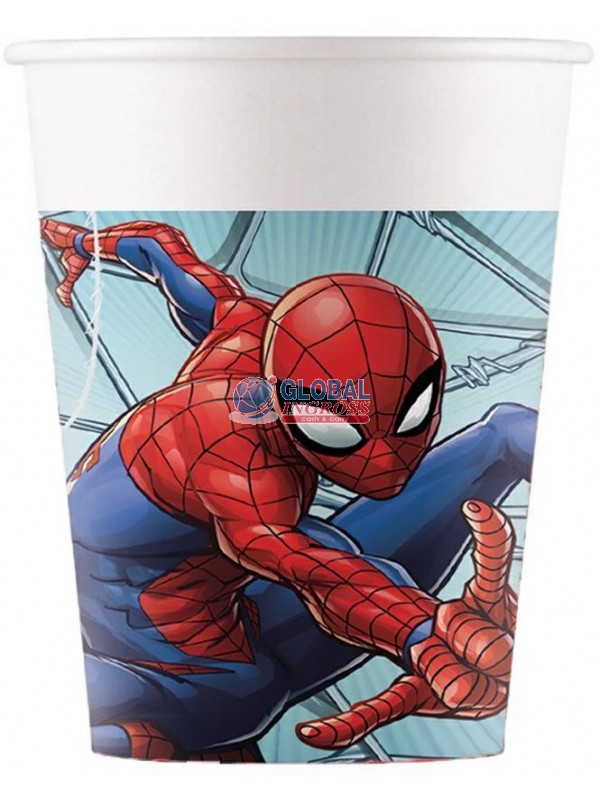 BICCHIERI SPIDERMAN TEAM UP CARTA 8pz