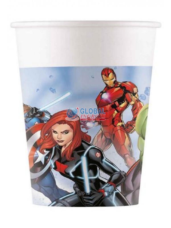 BICCHIERI AVENGERS INFINITY STONES 8pz CARTA