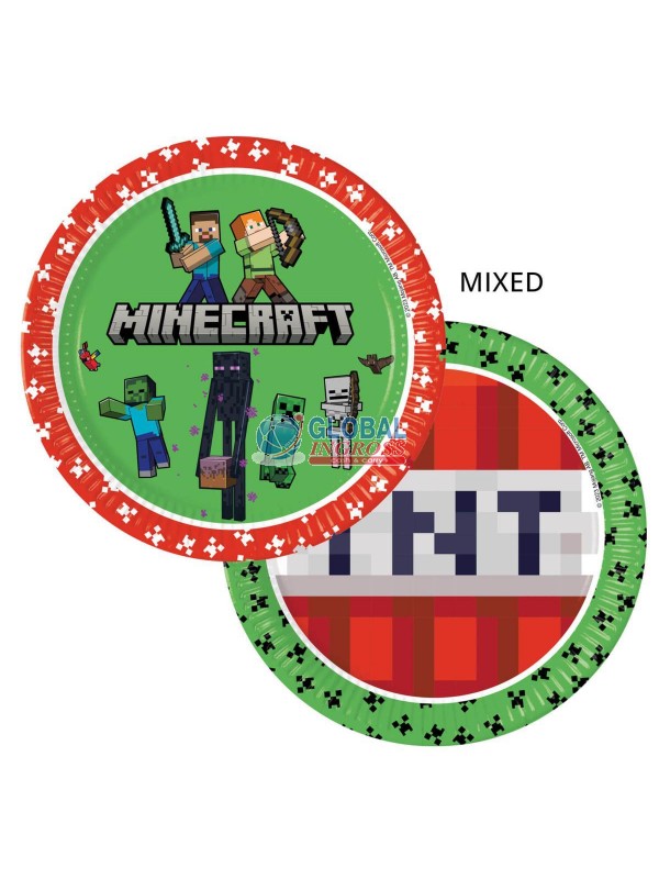 PIATTI MINECRAFT 23cm 8pz