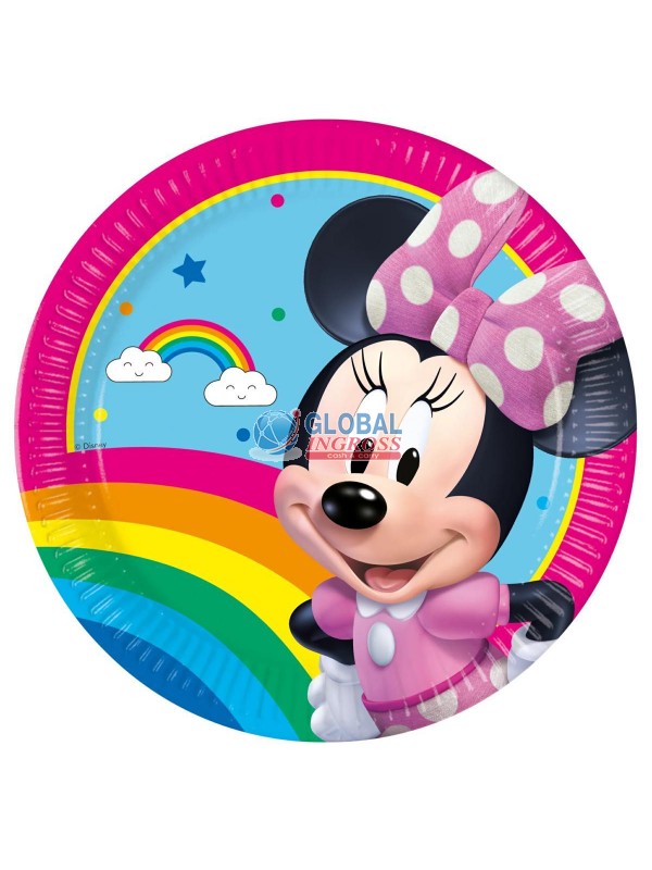 PIATTI MINNIE RAINBOW MAKE ME SMILE 20cm 8pz