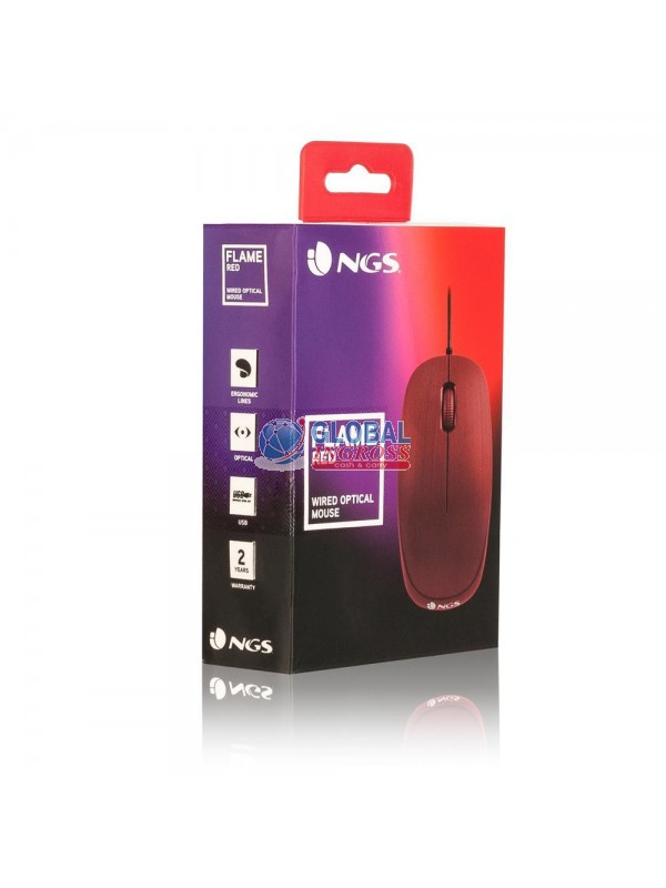 MOUSE OTTICO USB 1000DPI NGS ROSSO