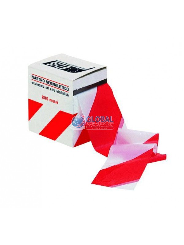 NASTRO SEGNALETICO BIANCO/ROSSO 200mt