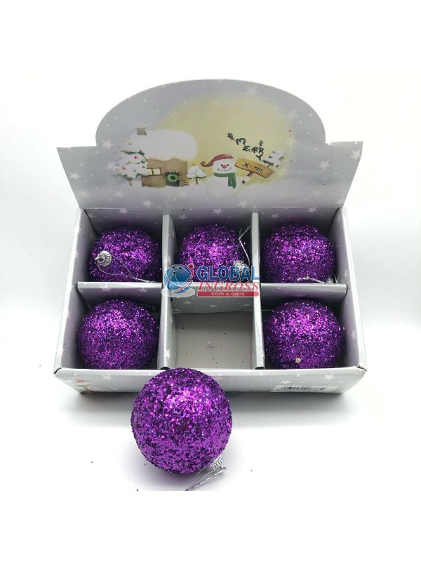 SFERE GLITTER VIOLA DIAM.7 6pz