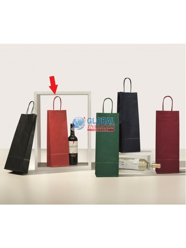 SHOPPER ROSSO 14x39 P/BOTTIGLIA