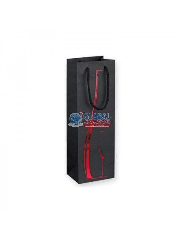 SHOPPER BLACK LUX 14x39P/BOTTIGLIA