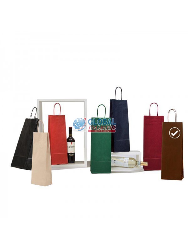 SHOPPER MARRONE 14x39 P/BOTTIGLIA