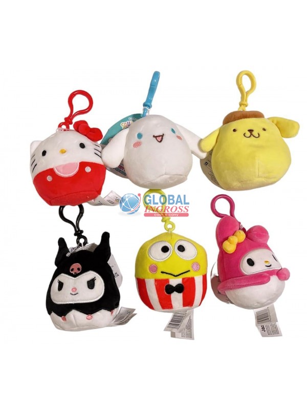 SQUISHMALLOWS PELUCHE HELLO KITTY AND FRIENDS CLIP ON 10cm