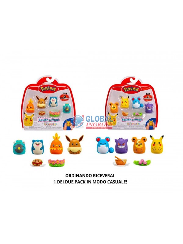 POKEMON SQUISH A LONGS 4 PERSONAGGI E 2 ACCESSORI