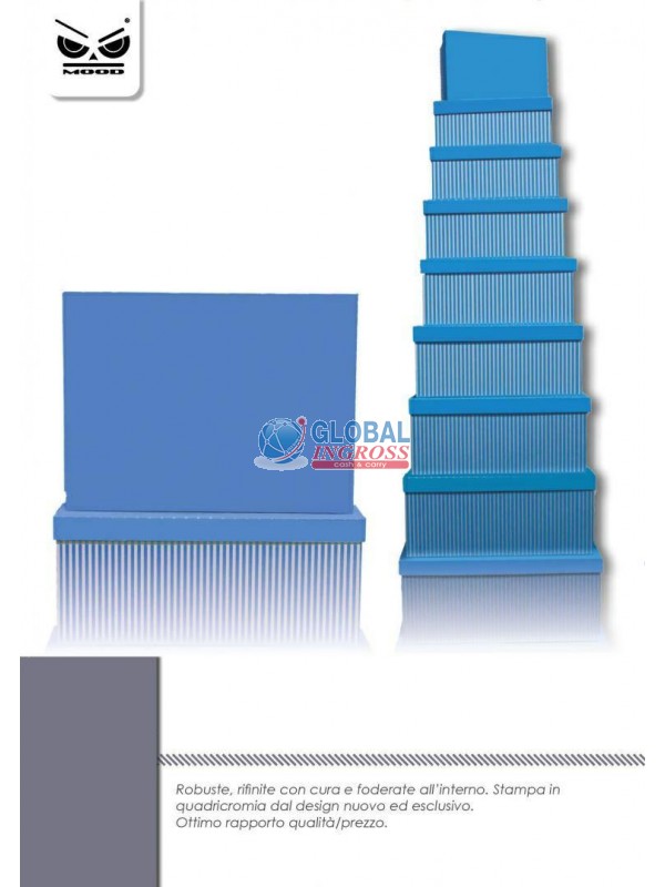 SCATOLA RIGHE CELESTE 35x27x15