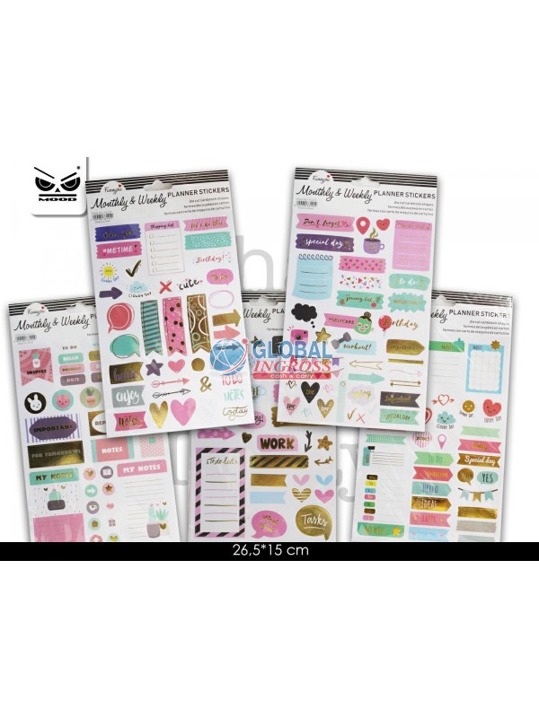 STICKERS 20pz PER PLANNER E AGENDE