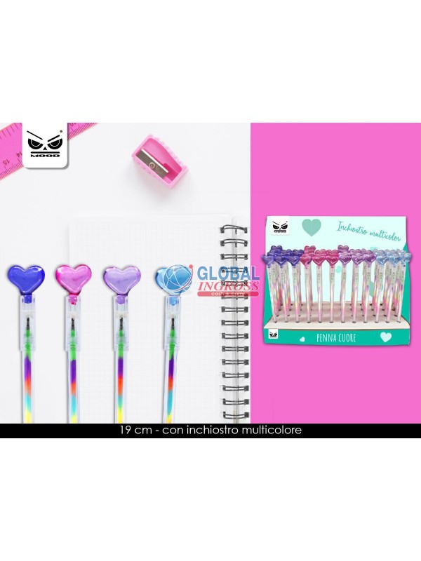 PENNA CUORE INCHIOSTRO MULTICOLORE