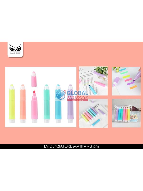 SET 6 EVIDENZIATORI FORMA MATITA