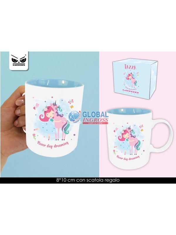 TAZZA UNICORNO NEVER STOP DREAMING