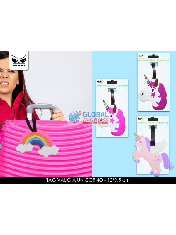 TARGHETTA VALIGIA UNICORNO ass.
