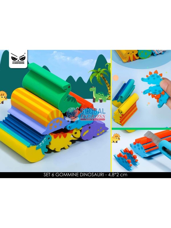 SET 6 GOMMINE DINOSAURI