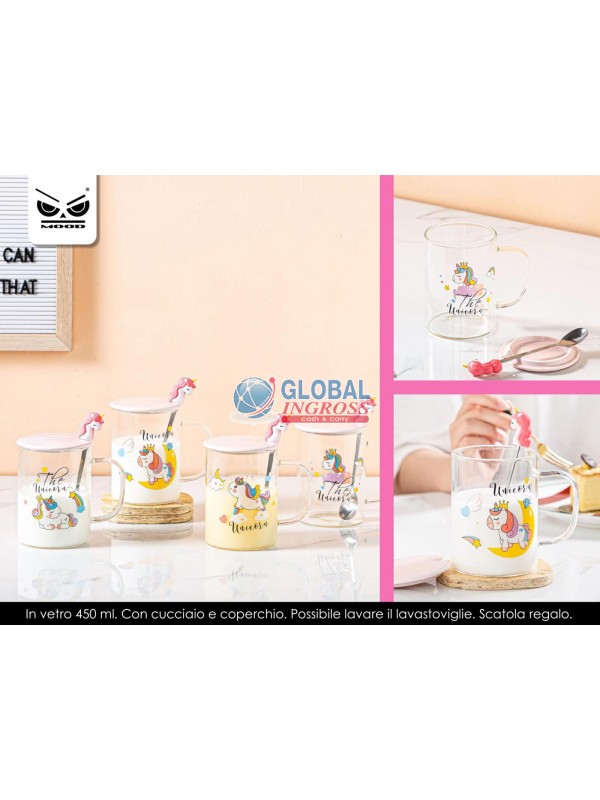 TAZZA UNICORNO IN VETRO