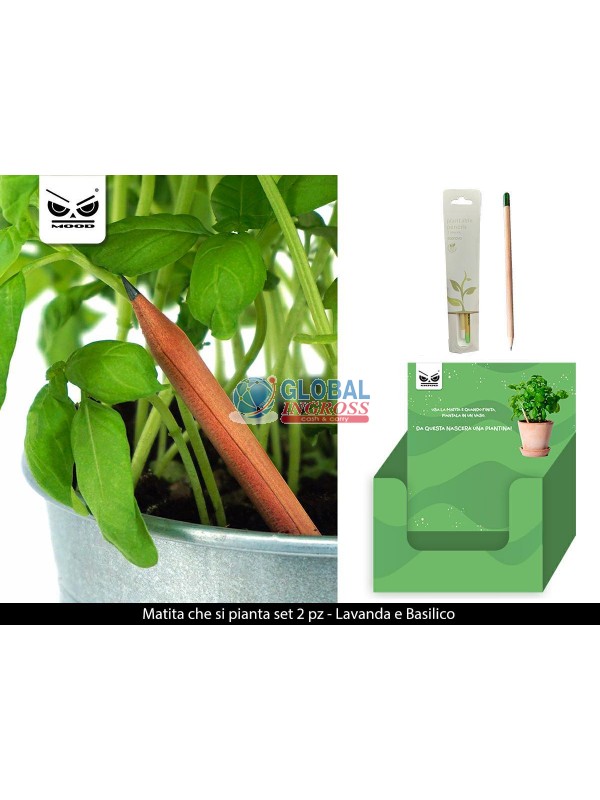 MATITA CHE SI PIANTA 2pz LAVANDA E BASILICO