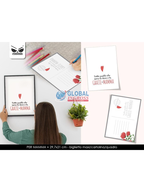 BIGLIETTO MAMMA MAXI CARTOLINA - QUADRO