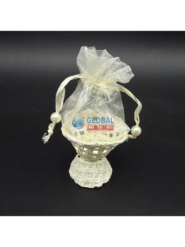 CESTINO CONICO C/ORGANZA CREMA