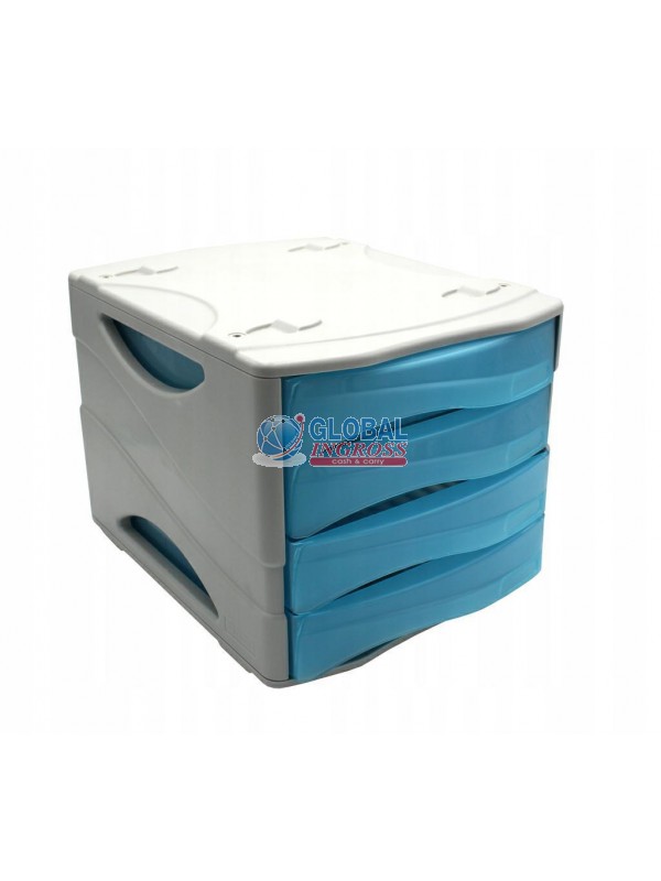 CASSETTIERA SMILE TRASP.AZZURRO 4 CASSETTI