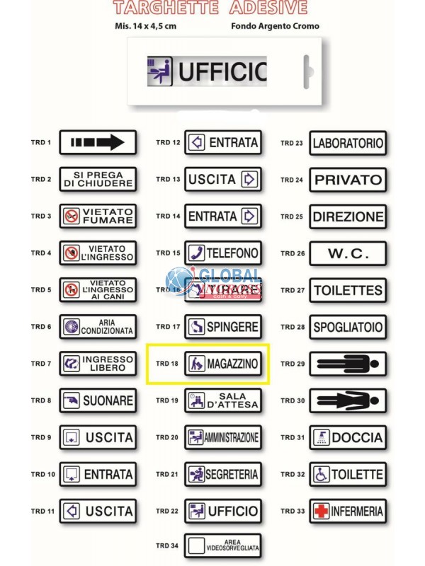 TARGH.ADESIVA- MAGAZZINO 14x4