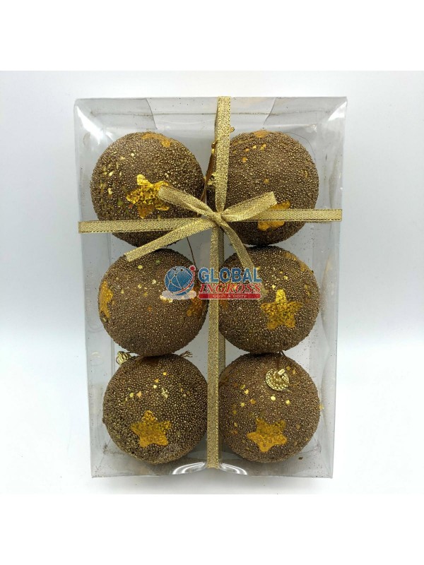 PALLE ORO C/STELLE 7cm 6pz