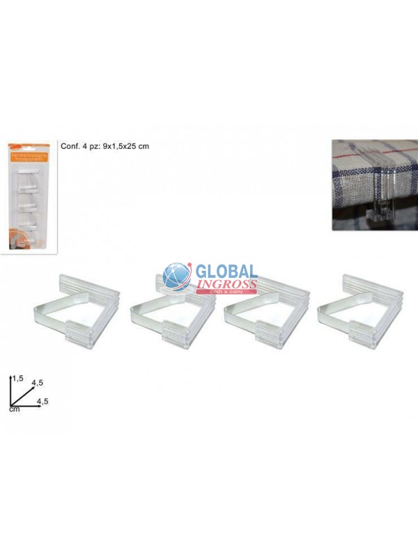 FERMATOVAGLIA TRASPARENTE 4pz